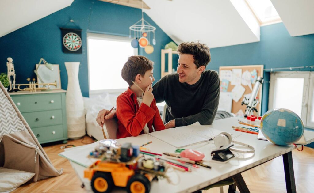 environnement de travail école à la maison